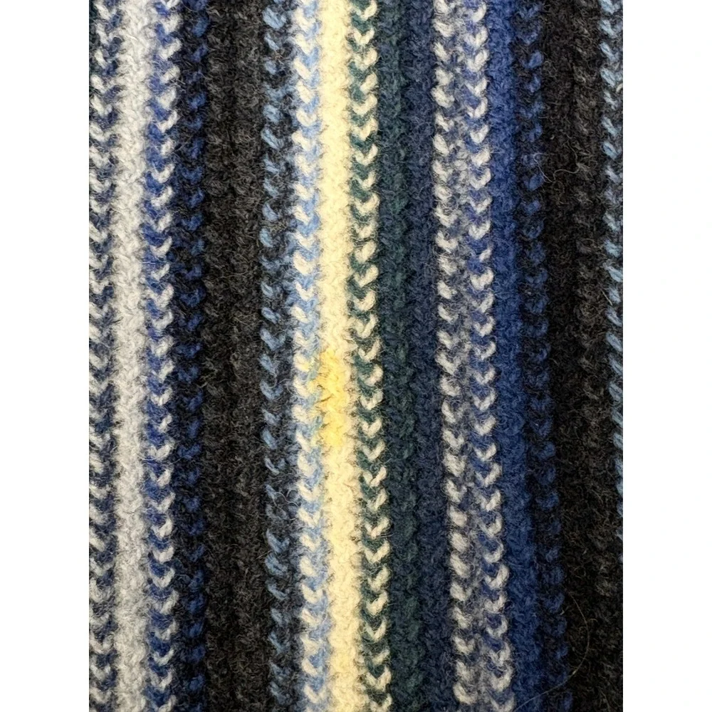 The Scarf Company Scarf Unisex OS Blue Striped Pure Lambswool Made in Scotland
